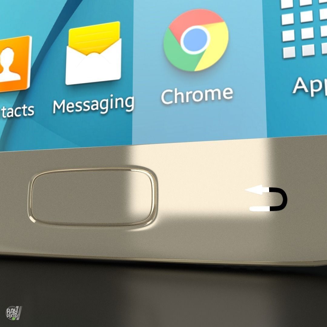 Samsung Galaxy S7 Gold with PCB and battery Low-poly 3D model_23