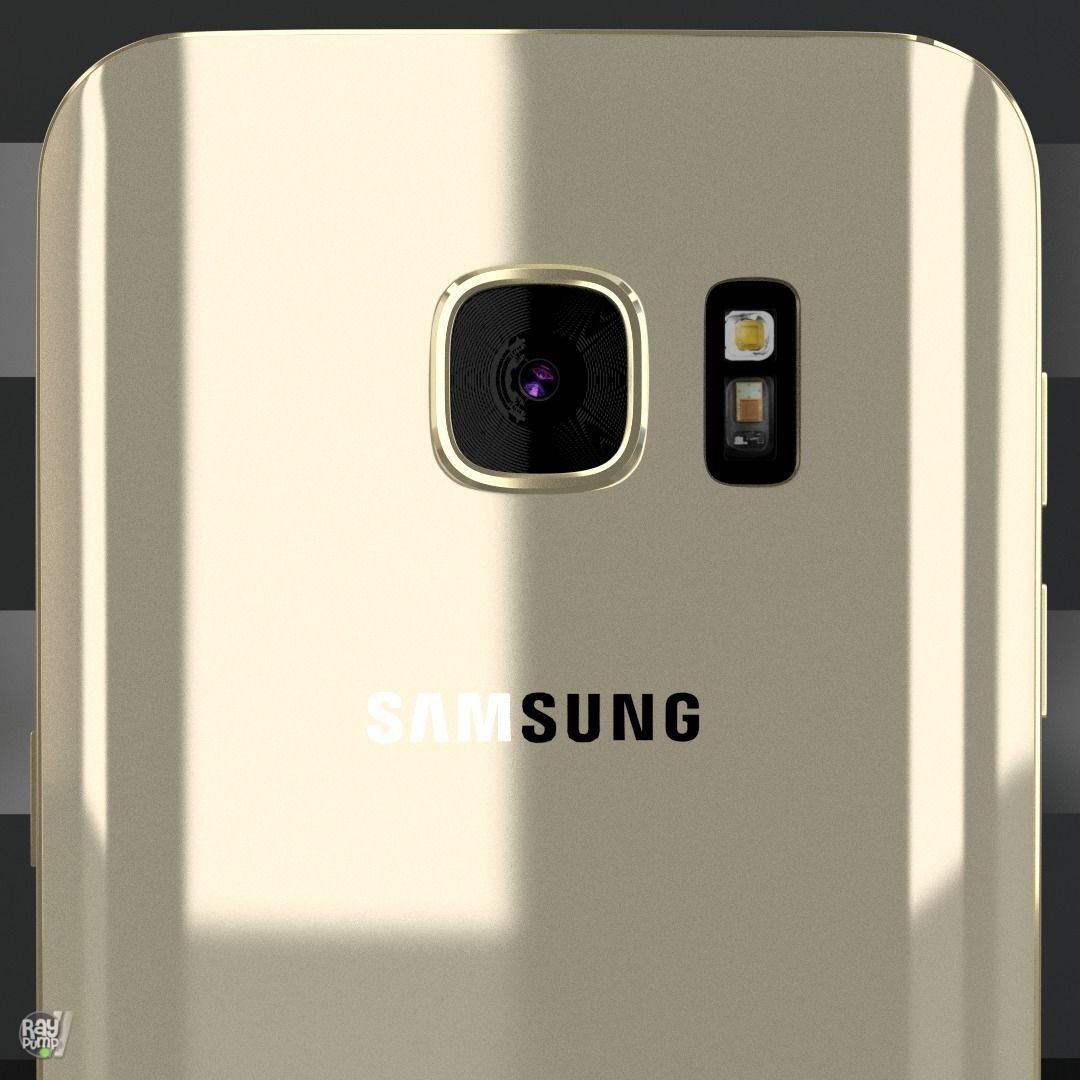 Samsung Galaxy S7 Gold with PCB and battery Low-poly 3D model_7