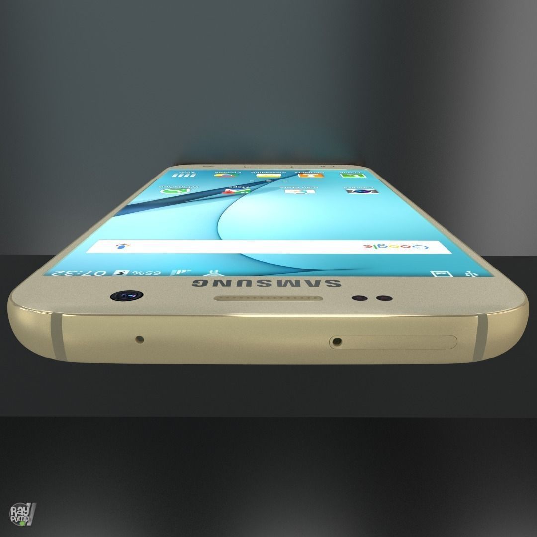 Samsung Galaxy S7 Gold with PCB and battery Low-poly 3D model_8