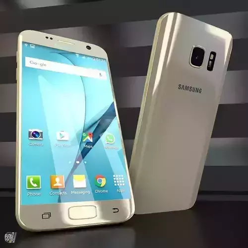 Samsung Galaxy S7 Gold with PCB and battery Low-poly 3D model