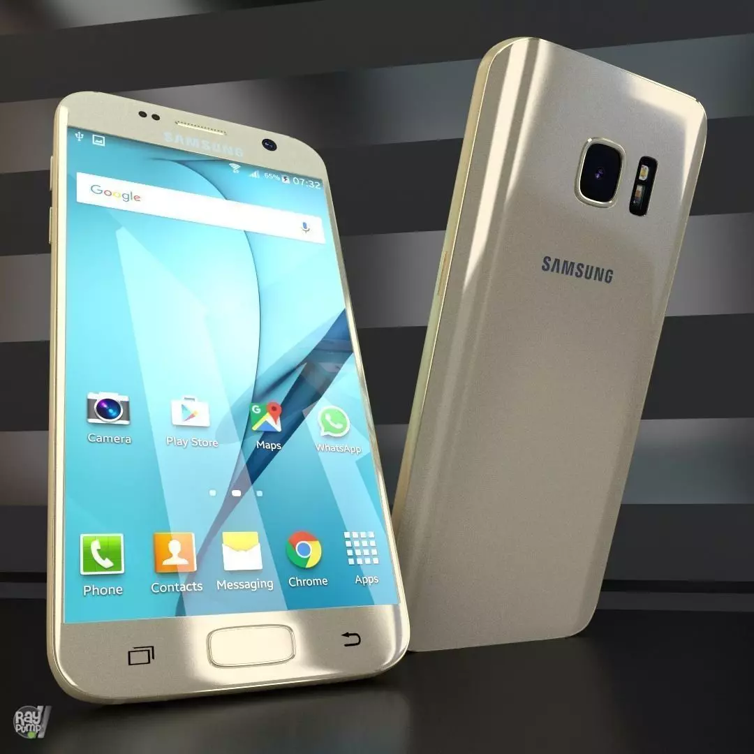 Samsung Galaxy S7 Gold with PCB and battery Low-poly 3D model_0