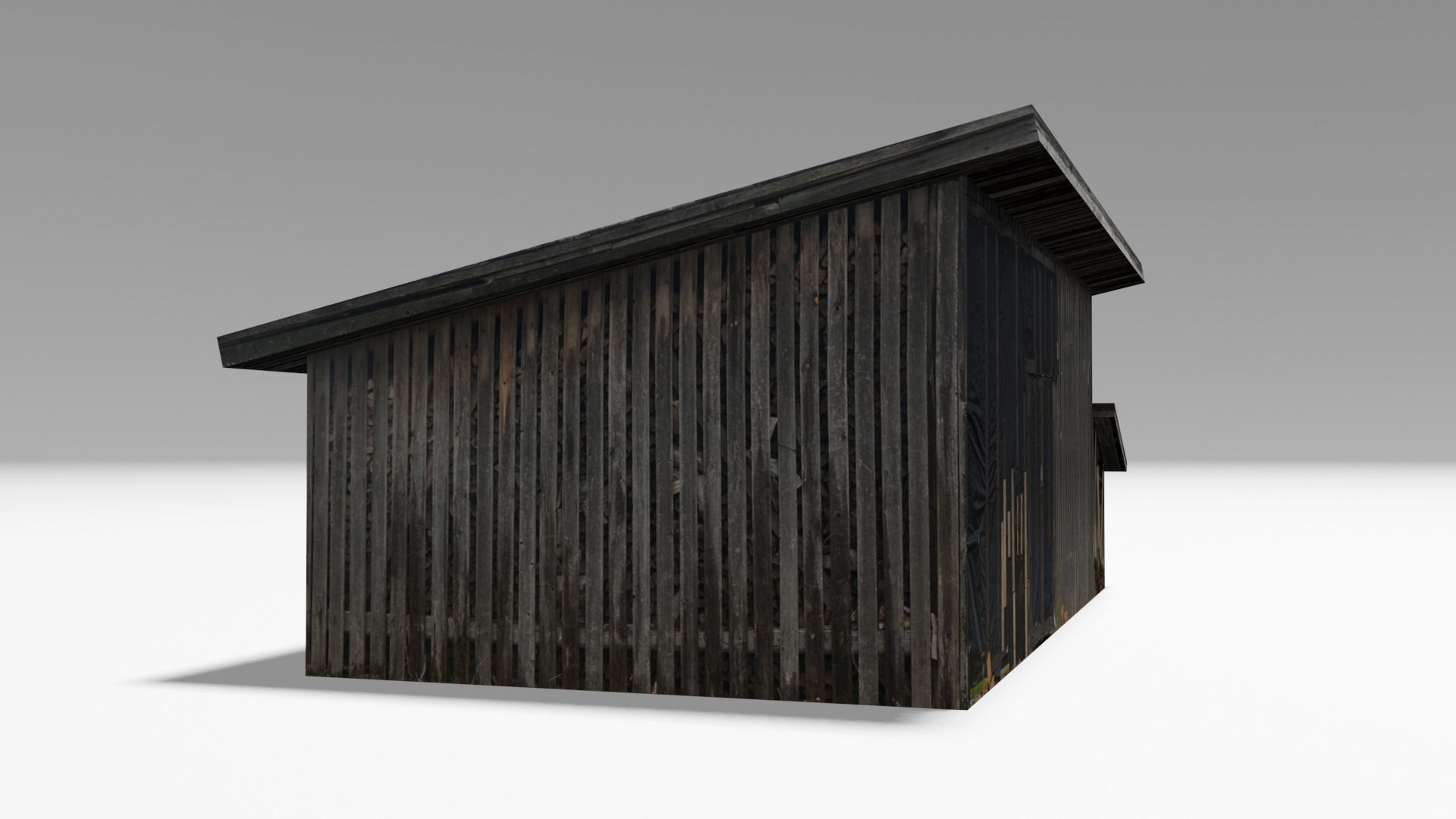 Wooden Shed Low-poly 3D model_4