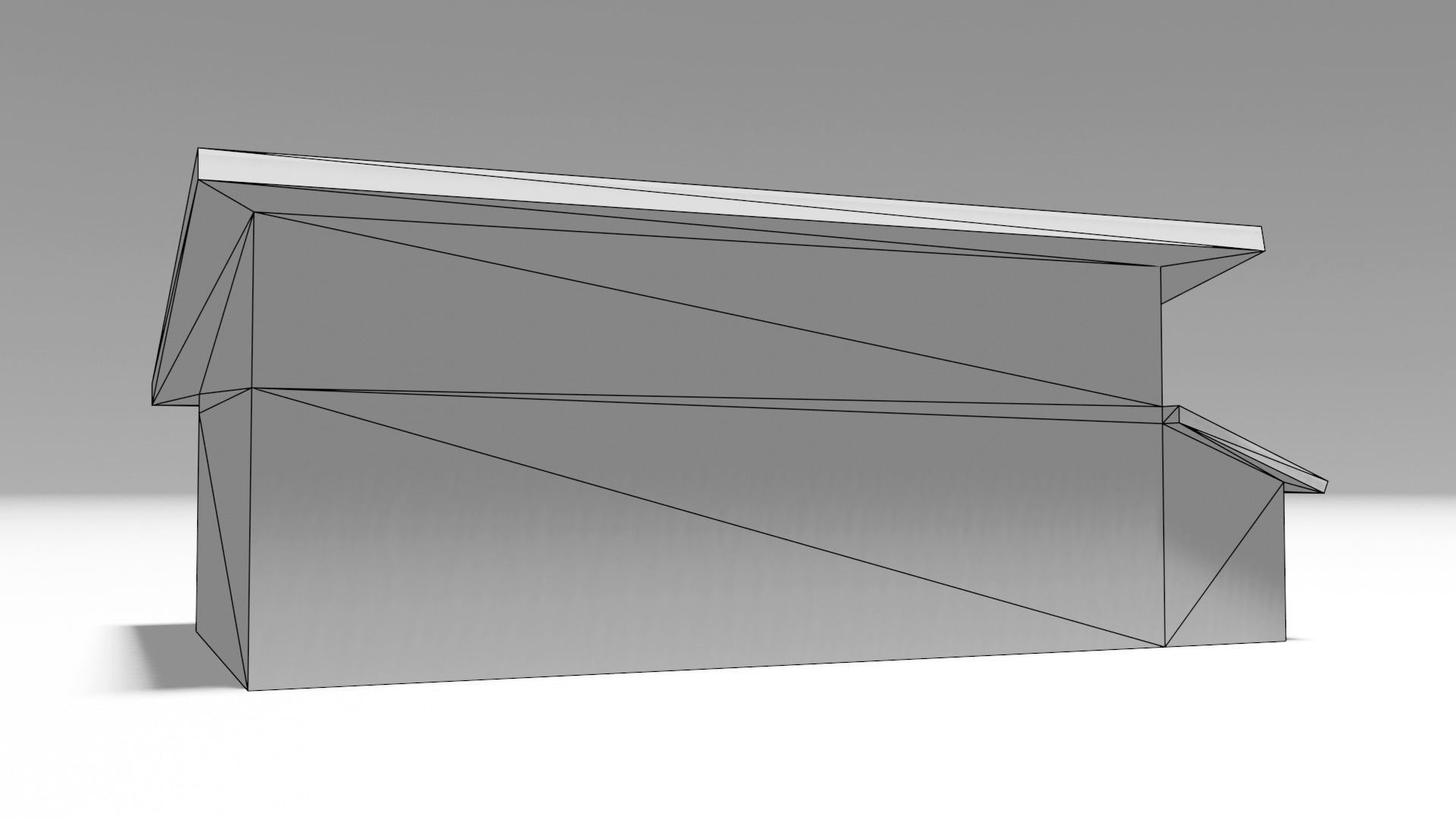 Wooden Shed Low-poly 3D model_6