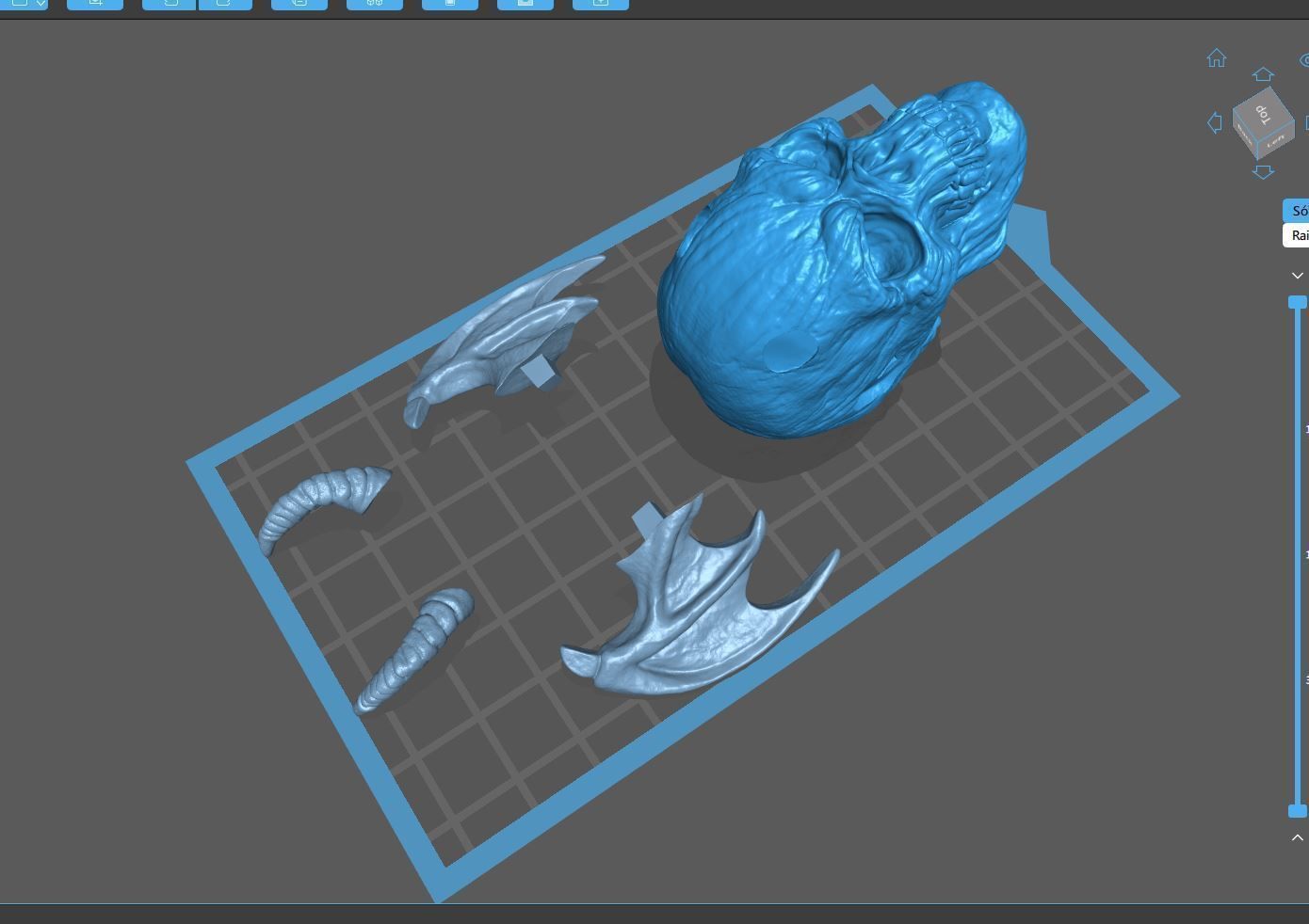 Demon Skull Wings 3D print model_9