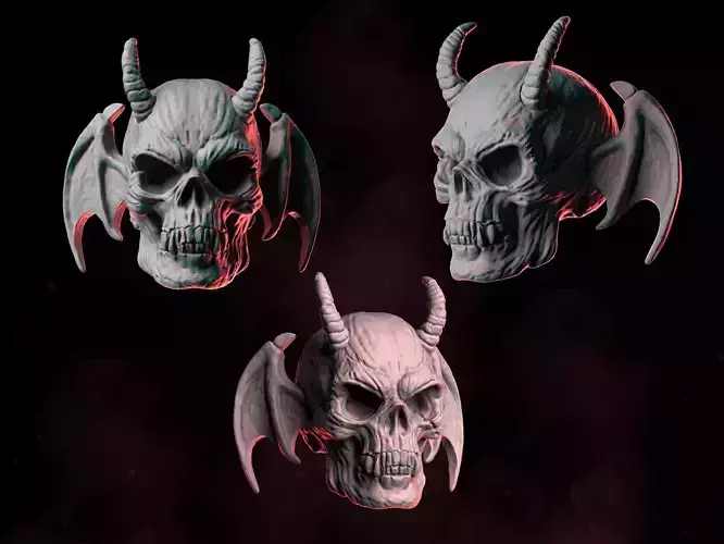 Demon Skull Wings 3D print model