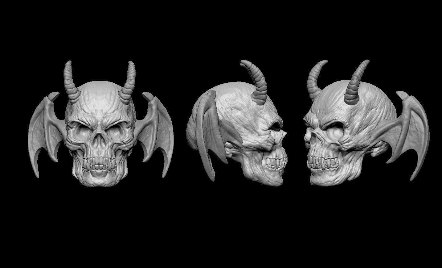 Demon Skull Wings 3D print model_4