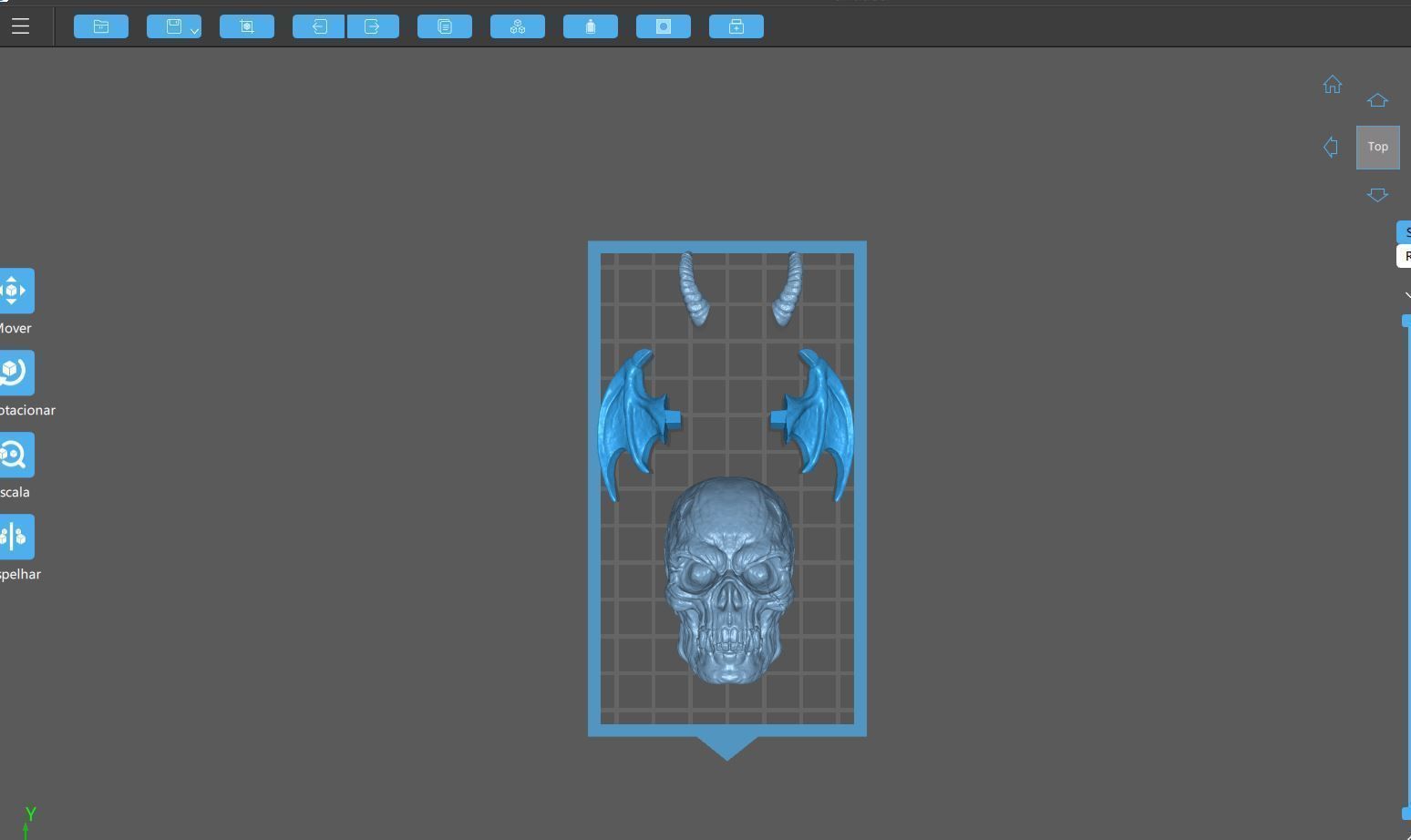 Demon Skull Wings 3D print model_7