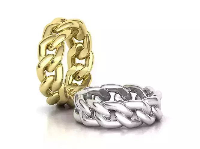 NEW DESIGN Cuban Link Chain Ring 7mm wide  