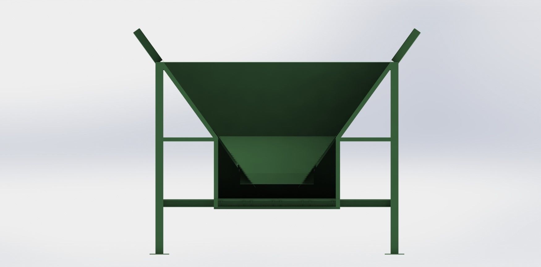 Discharge Hopper for Conveyor Belt Width 1300 mm 3D model_2