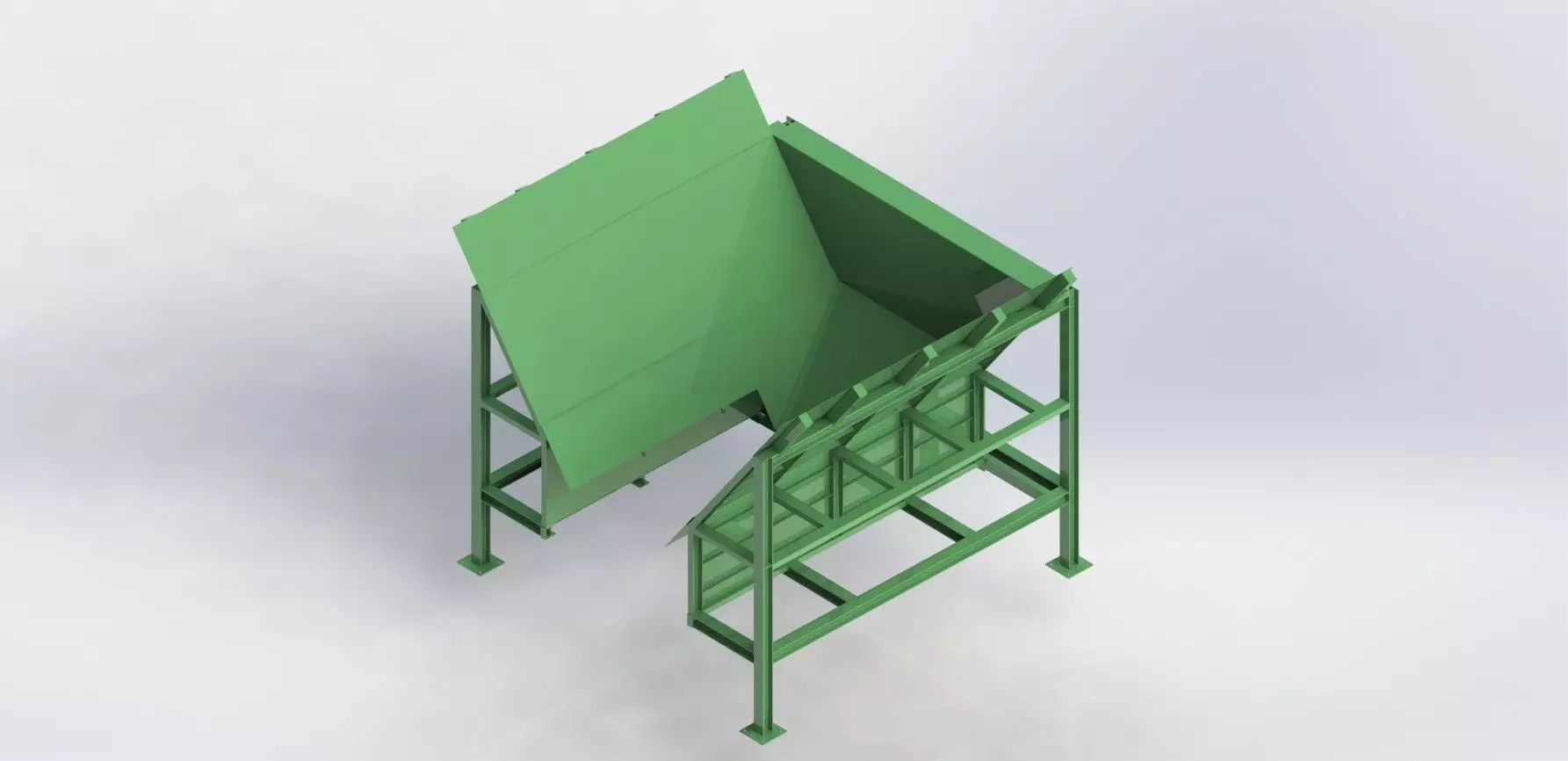 Discharge Hopper for Conveyor Belt Width 1300 mm 3D model_0
