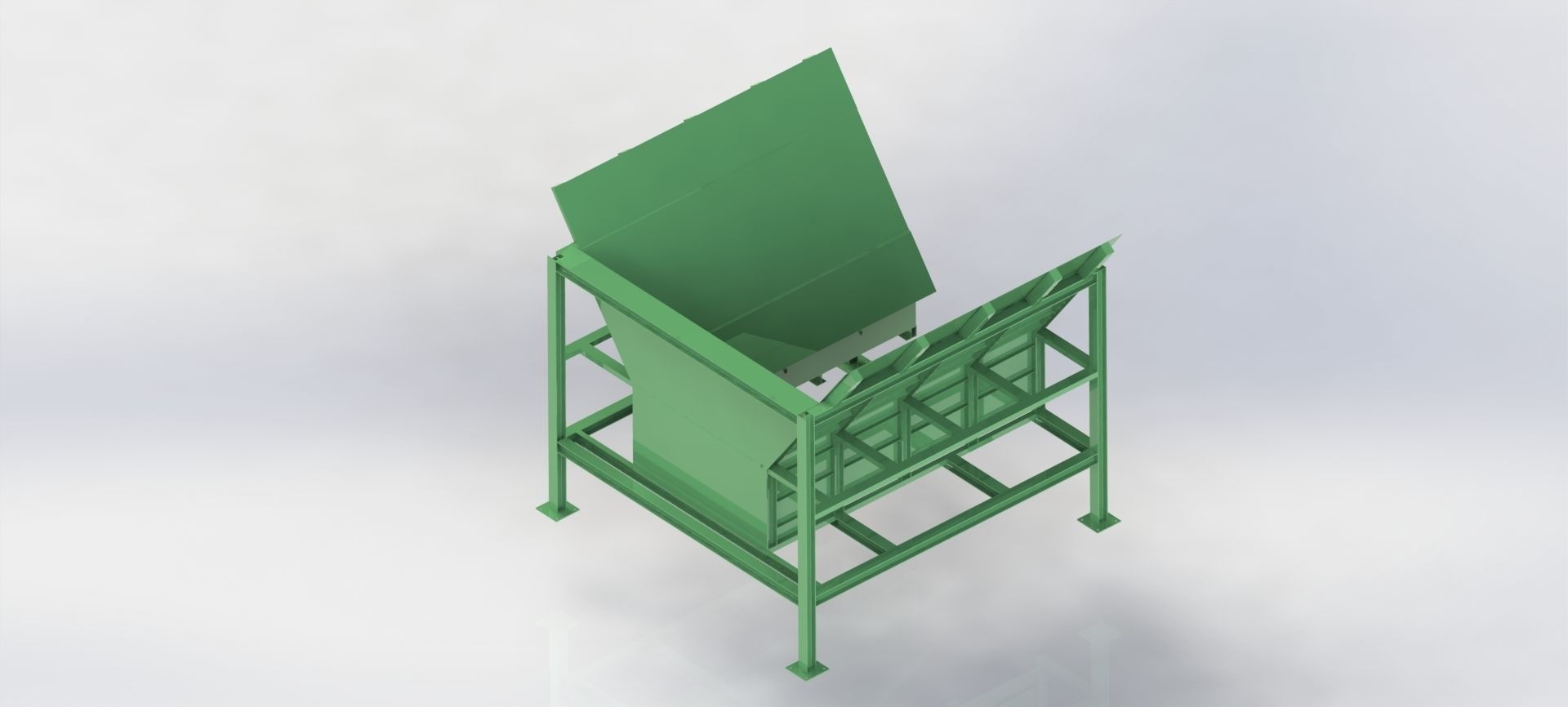 Discharge Hopper for Conveyor Belt Width 1300 mm 3D model_6