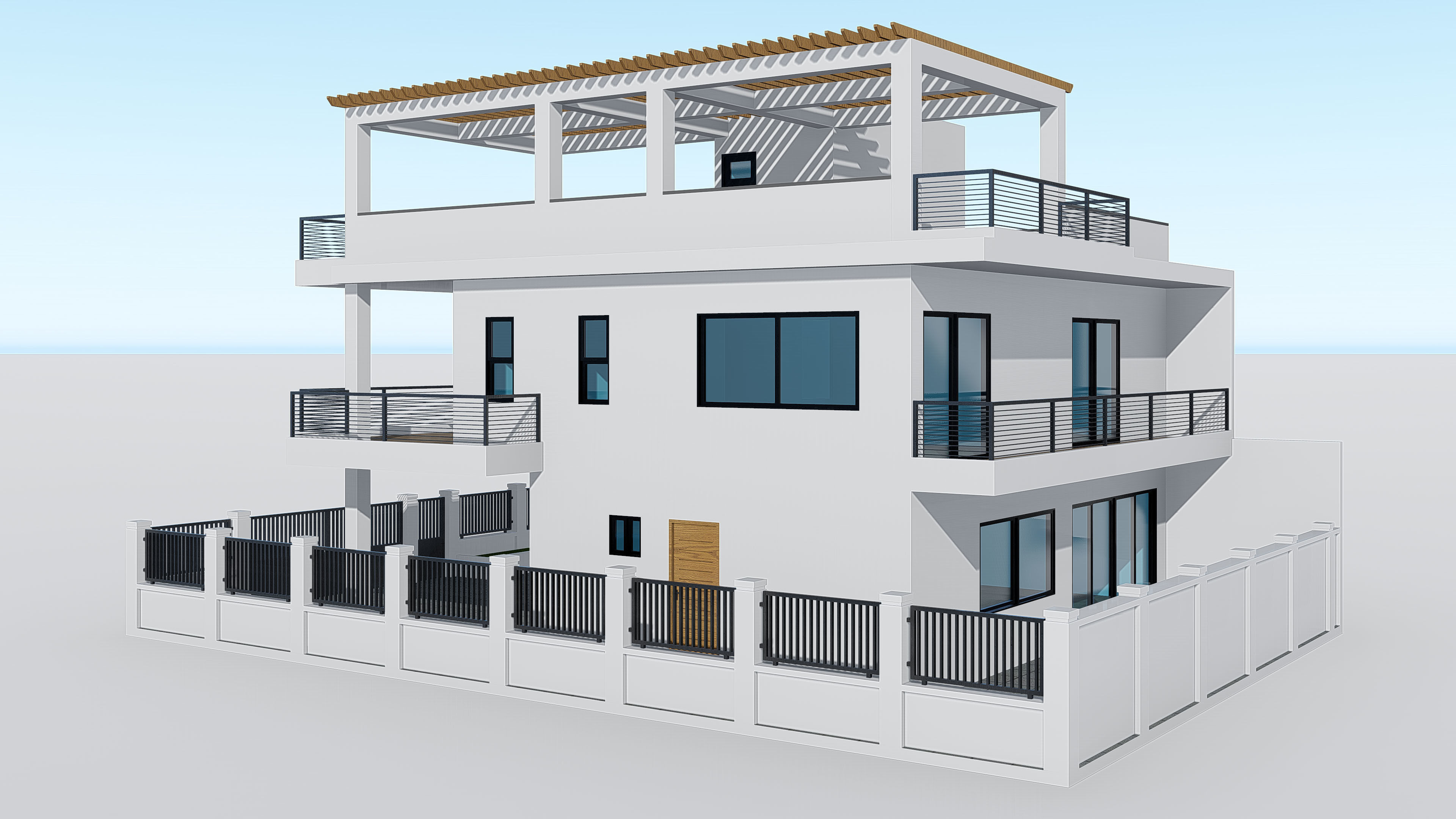 Two Story House 3 3D model_4