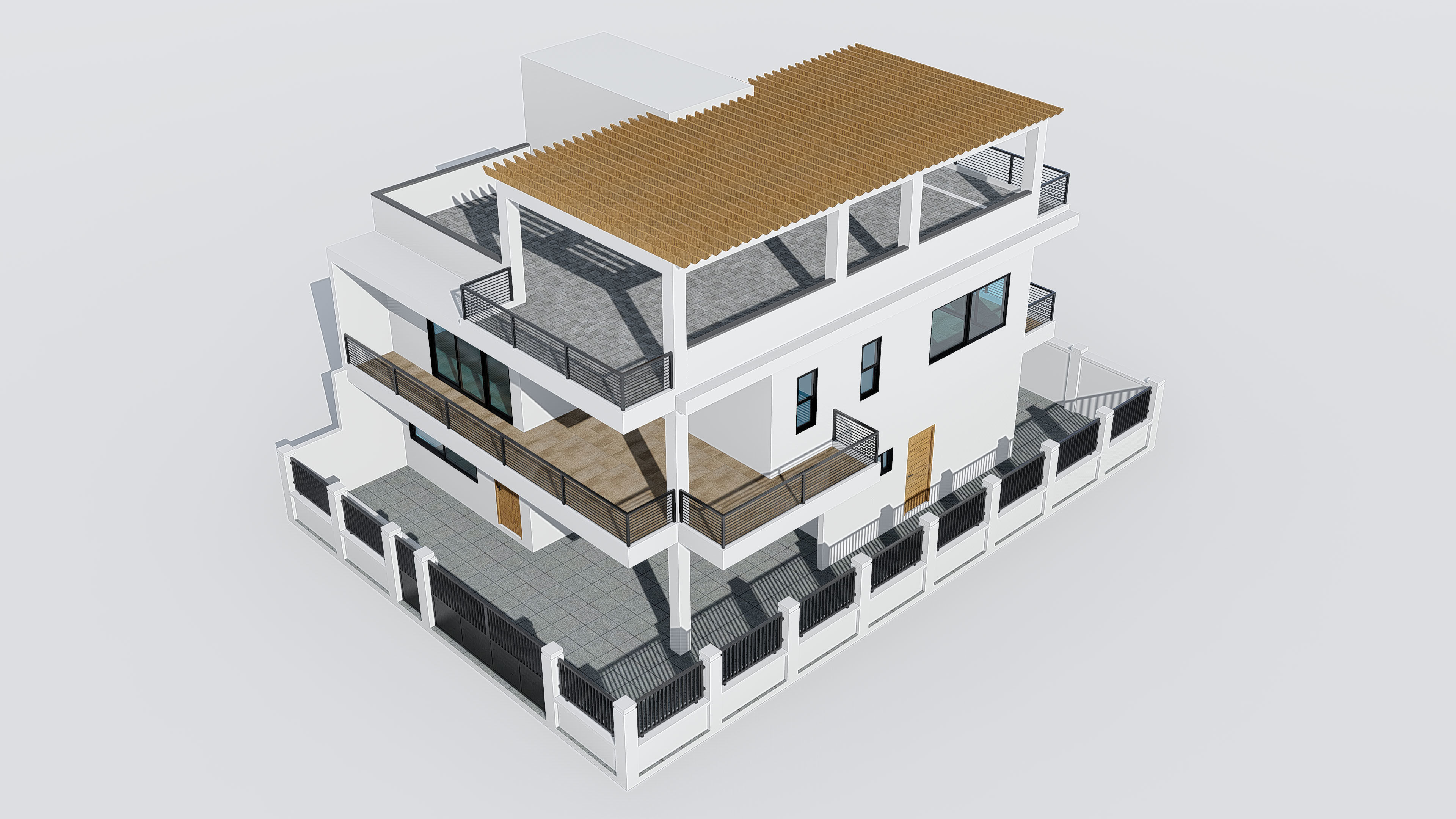 Two Story House 3 3D model_7