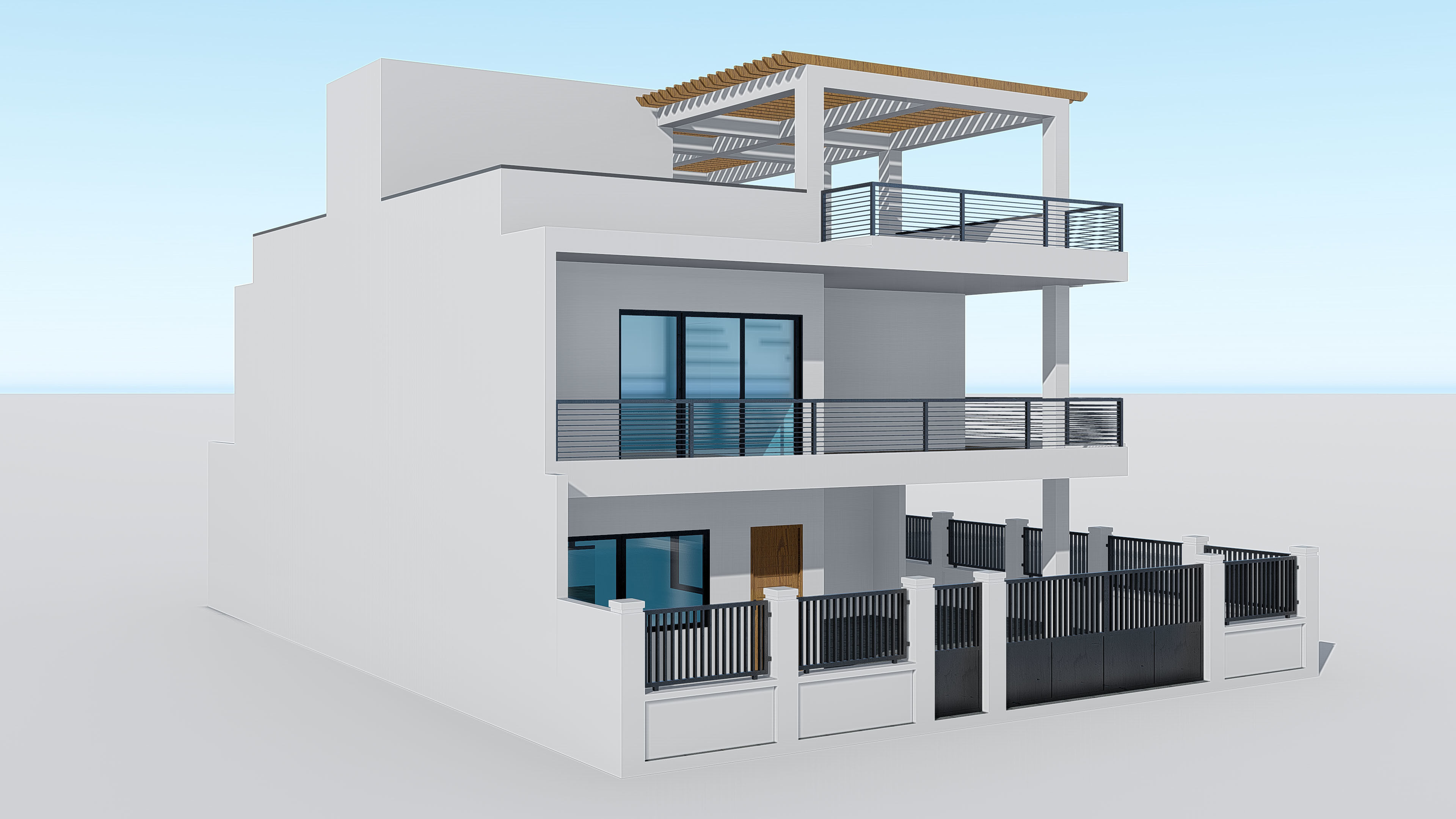 Two Story House 3 3D model_6