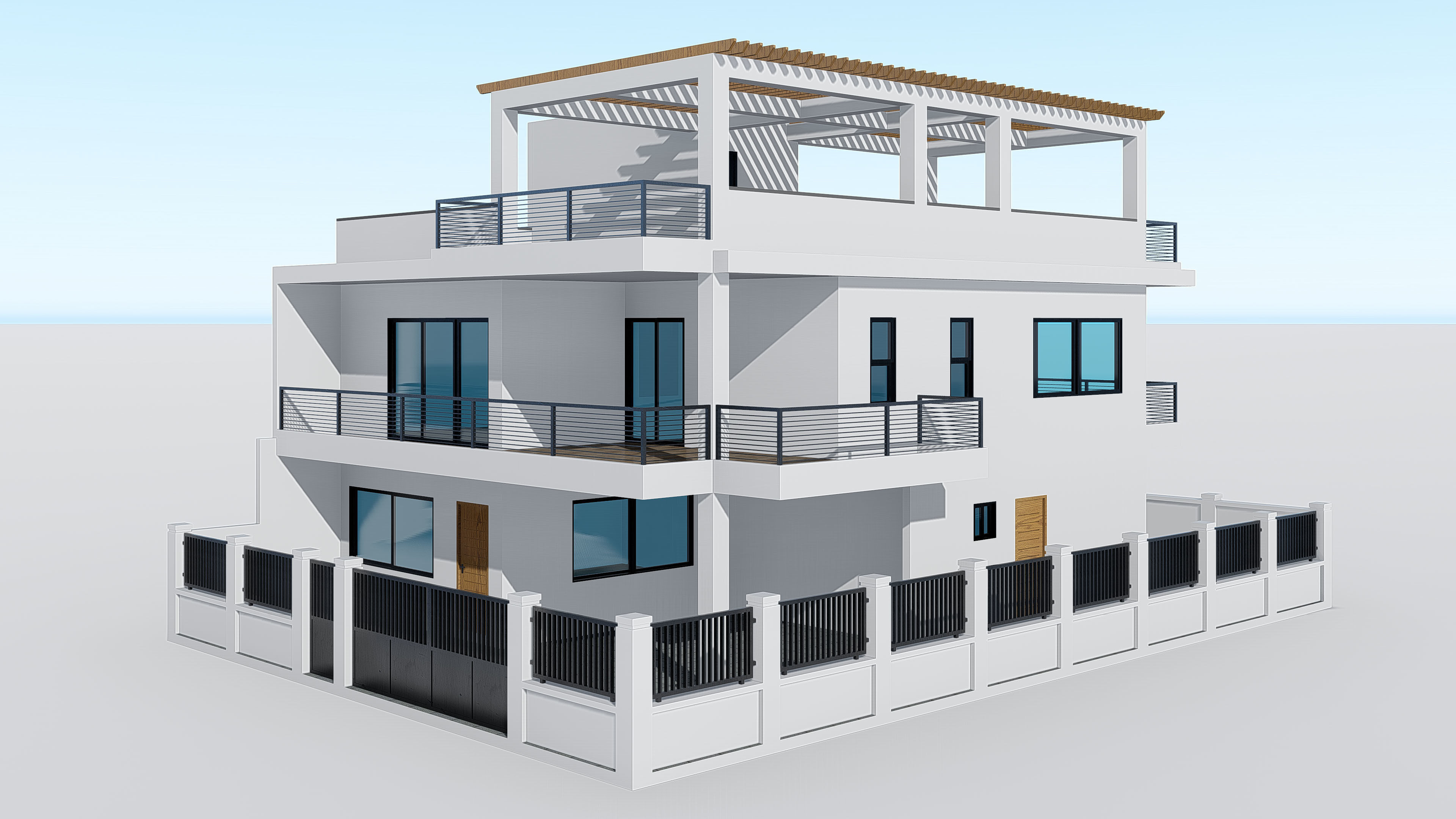 Two Story House 3 3D model_2