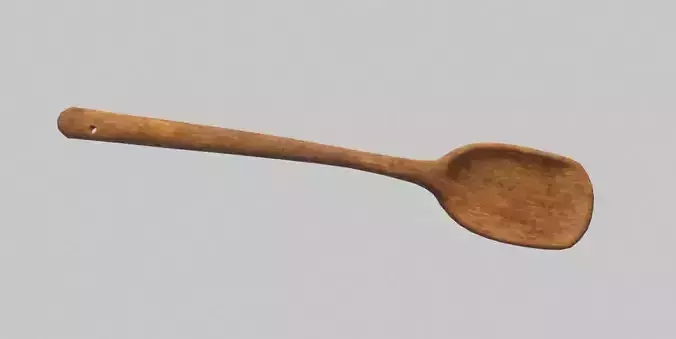 Wooden Spoon 3D Model Type 3 Low-poly 3D model