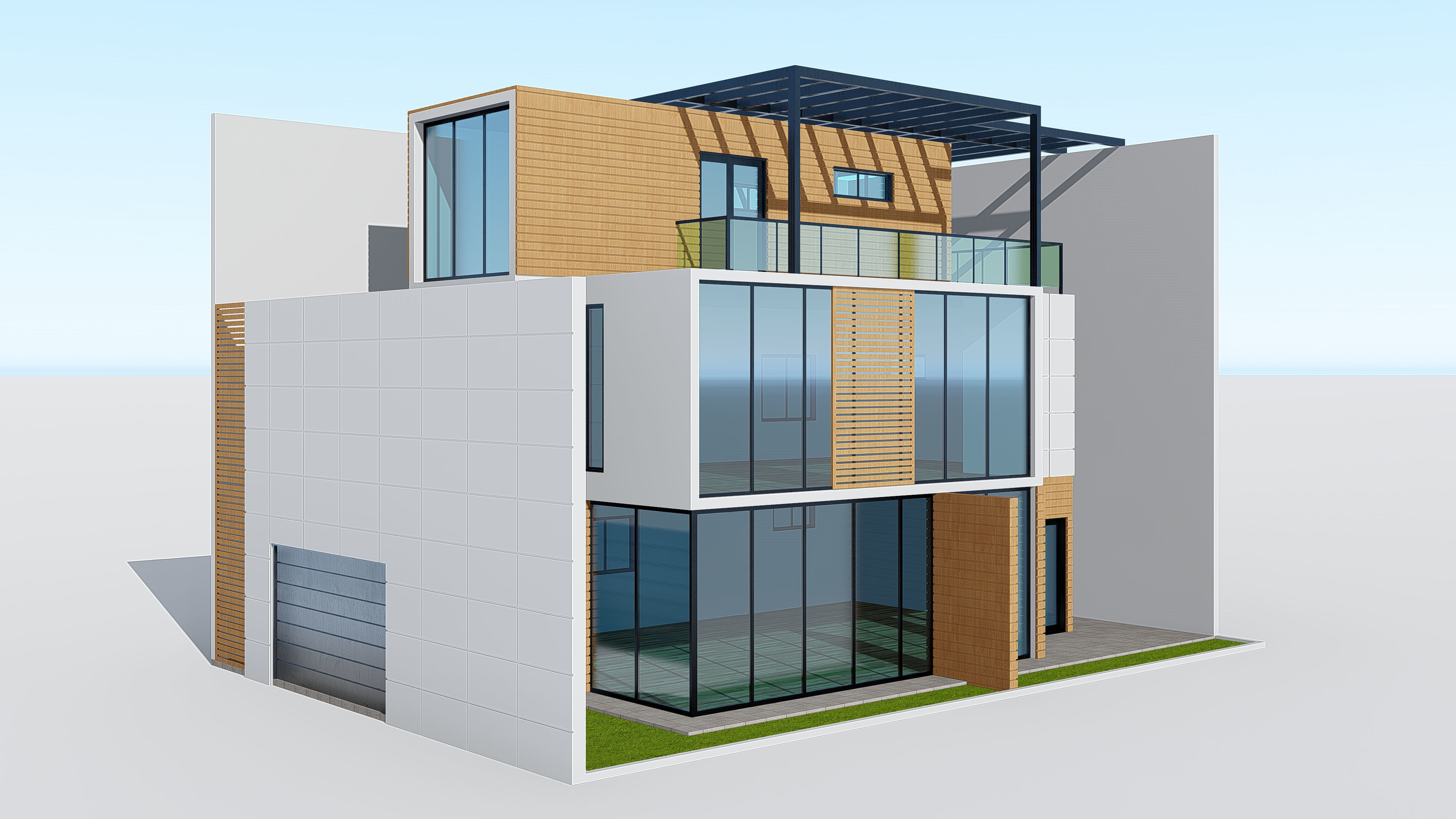 Modern House 13 3D model_3