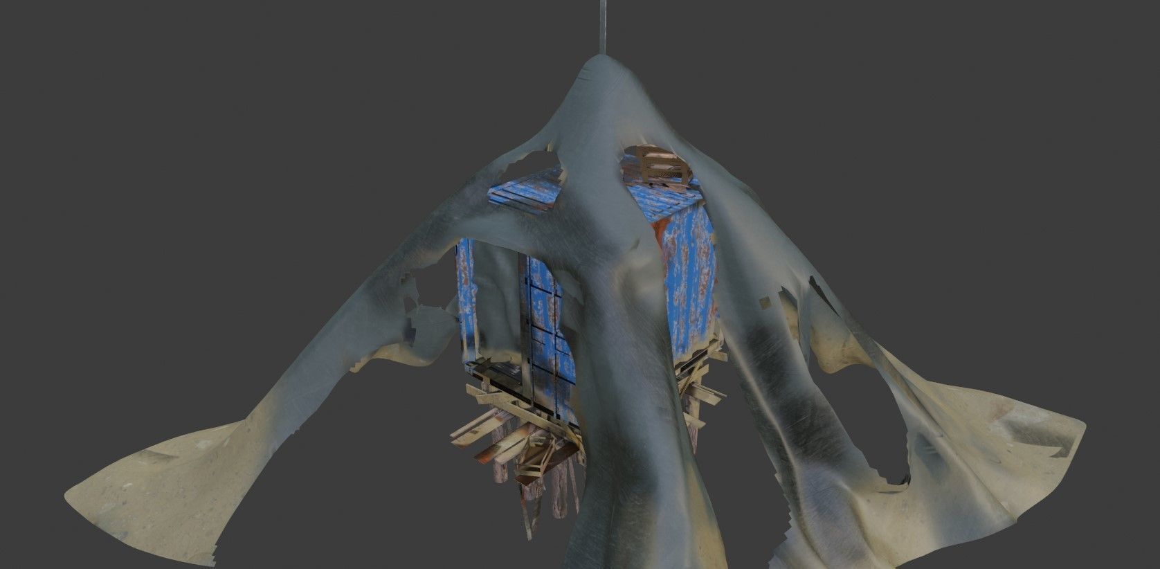 Post Apocalyptic Kitbash UNREAL FBX BLEND Houses Containers  3D model_17