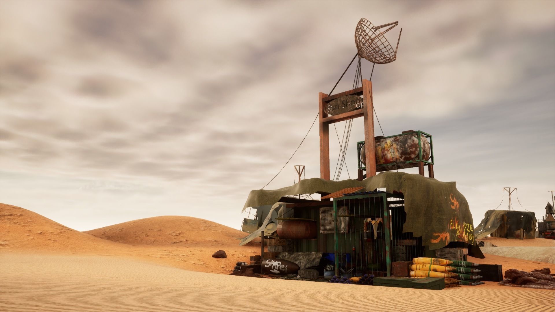 Post Apocalyptic Kitbash UNREAL FBX BLEND Houses Containers  3D model_2