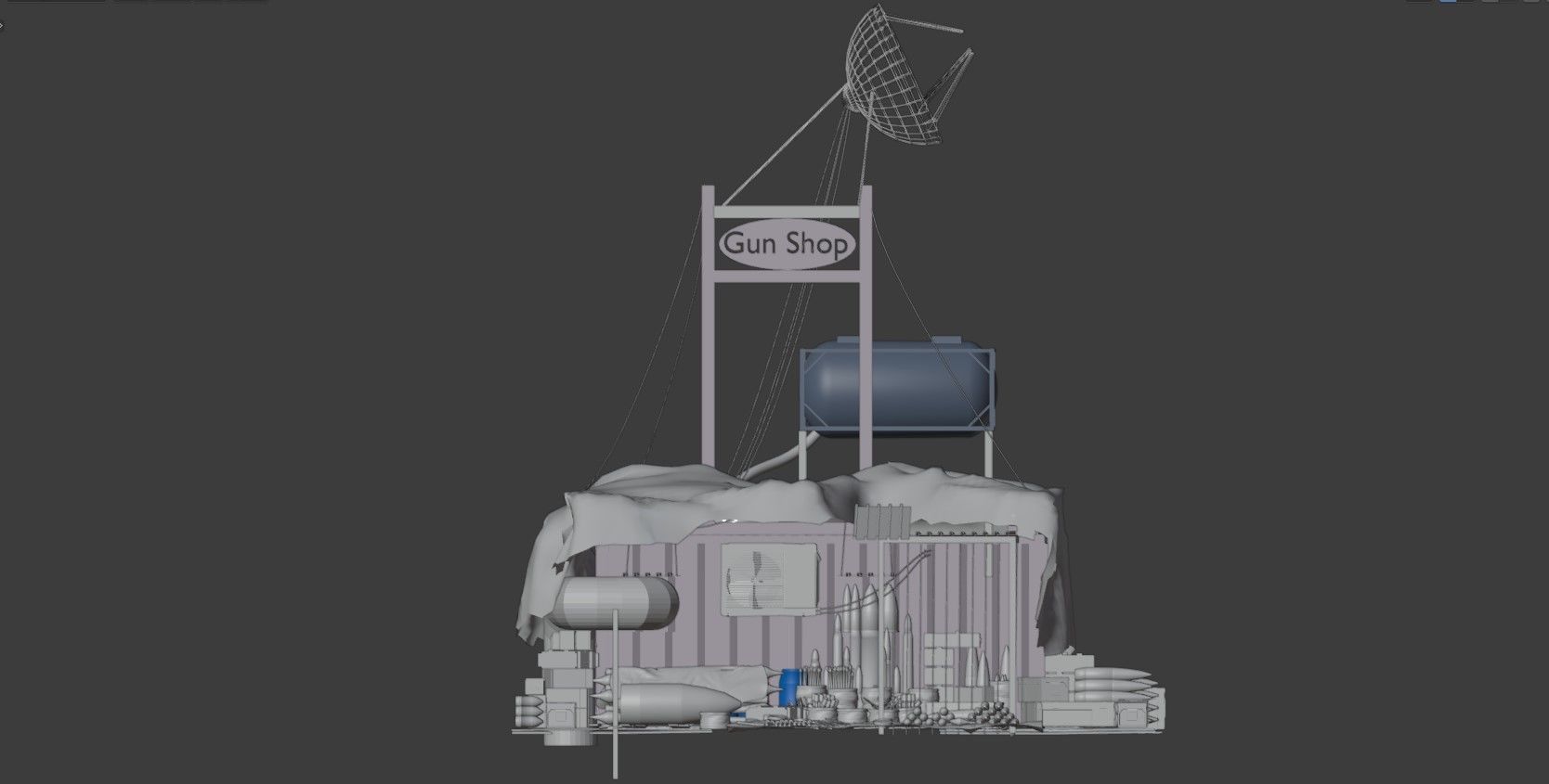 Post Apocalyptic Kitbash UNREAL FBX BLEND Houses Containers  3D model_3