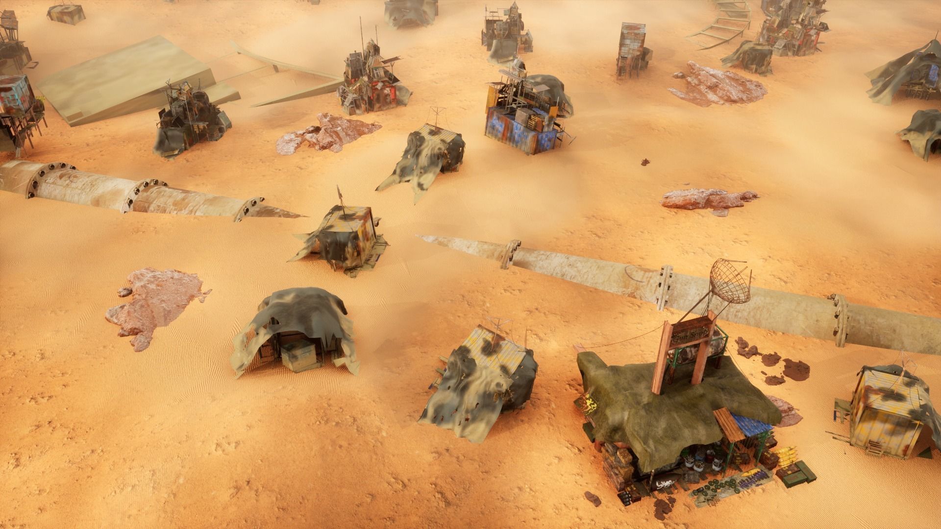 Post Apocalyptic Kitbash UNREAL FBX BLEND Houses Containers  3D model_37