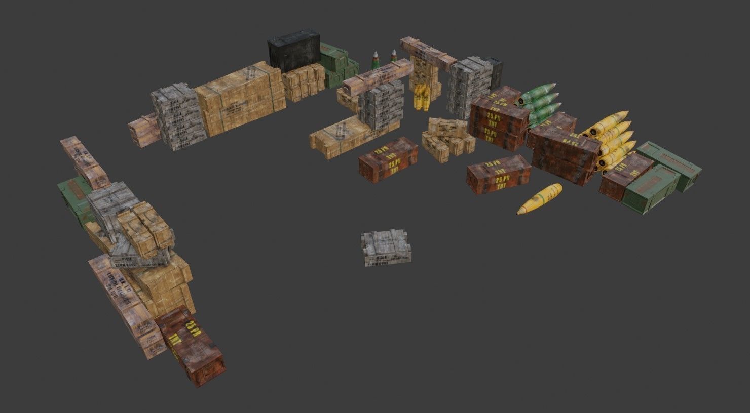 Post Apocalyptic Kitbash UNREAL FBX BLEND Houses Containers  3D model_24