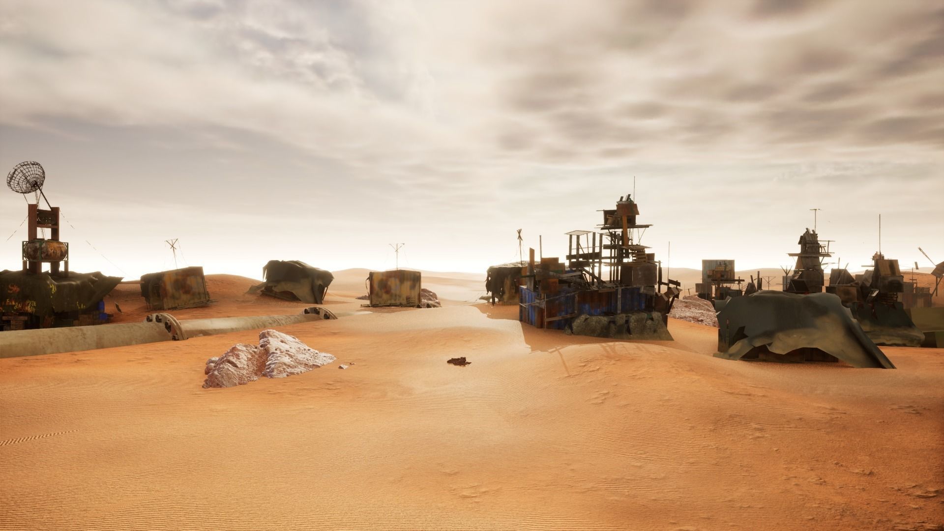 Post Apocalyptic Kitbash UNREAL FBX BLEND Houses Containers  3D model_28