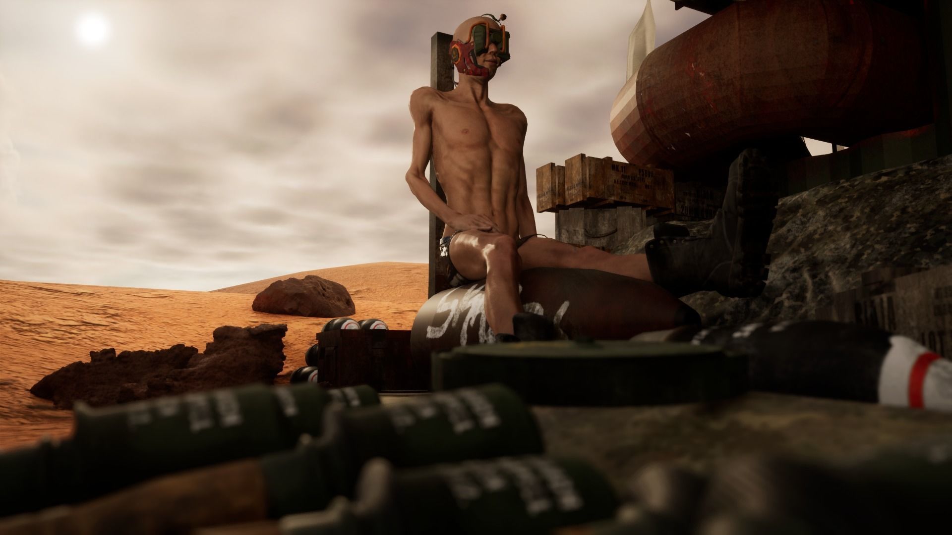 Post Apocalyptic Kitbash UNREAL FBX BLEND Houses Containers  3D model_27