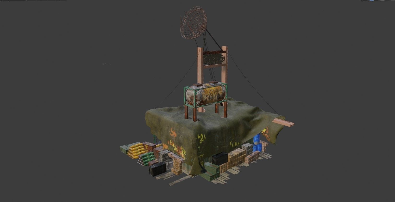 Post Apocalyptic Kitbash UNREAL FBX BLEND Houses Containers  3D model_5