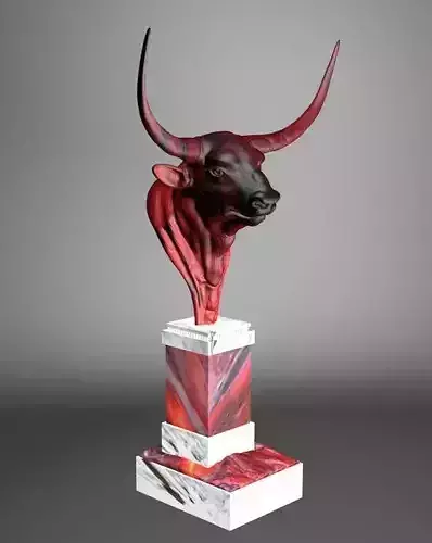Buffalo bull sculpture