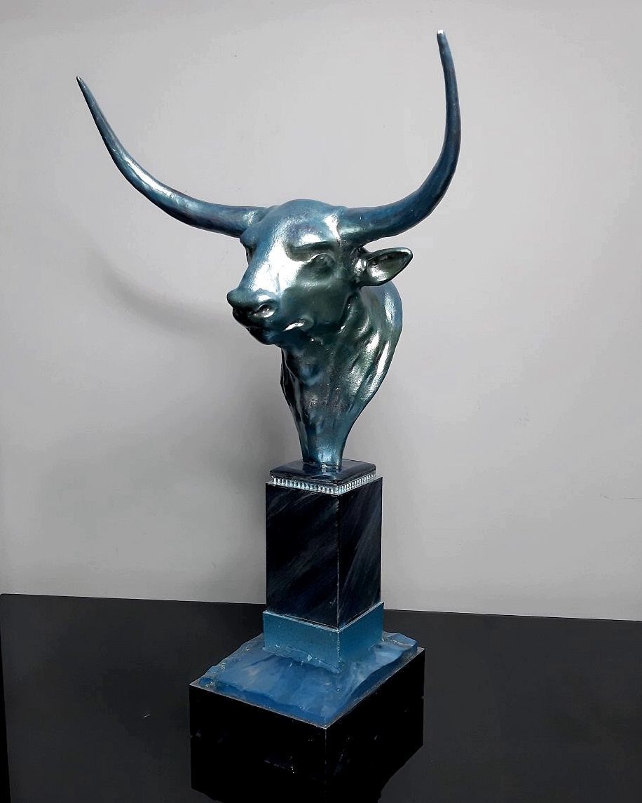 Buffalo bull sculpture 3D print model_15