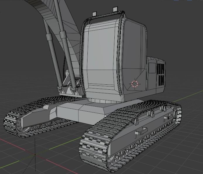 Excavator 3D model for CGI 3D model_2