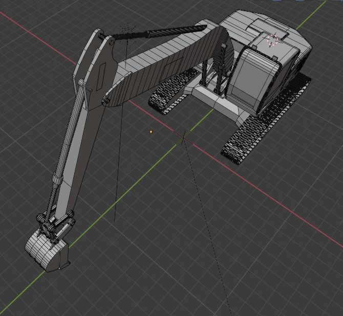 Excavator 3D model for CGI 3D model_1