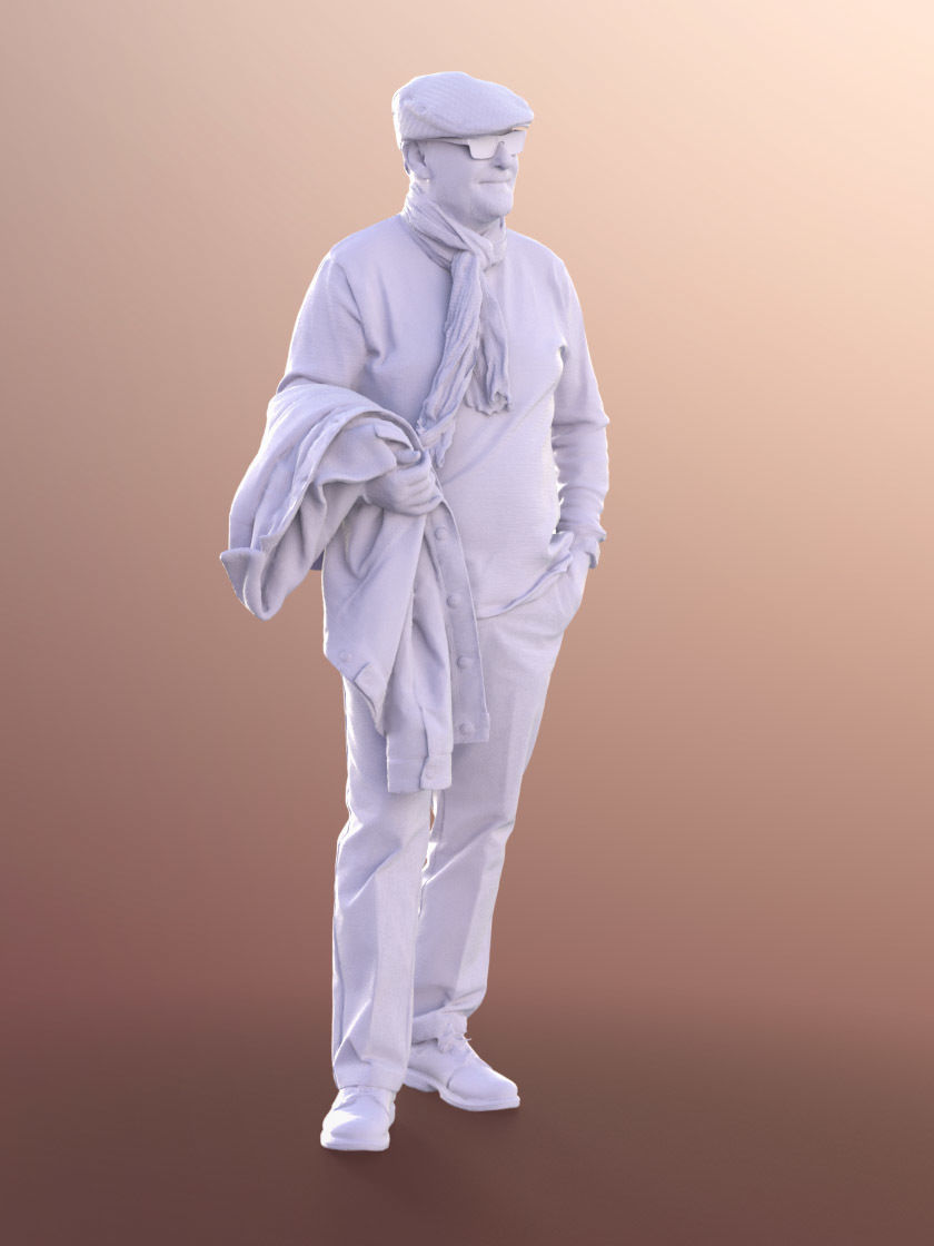 Phil 11239 - Best Ager Man Holding His Jacket With Mask 3D model_6