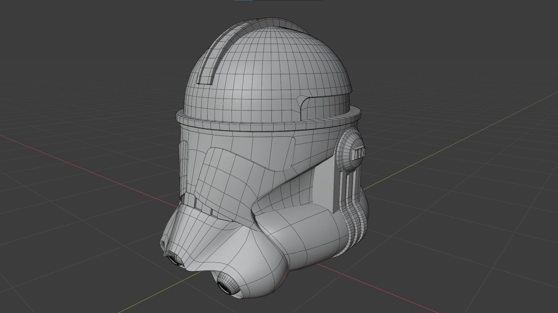 Star Wars Clone Trooper Helmet Low-poly 3D model_5