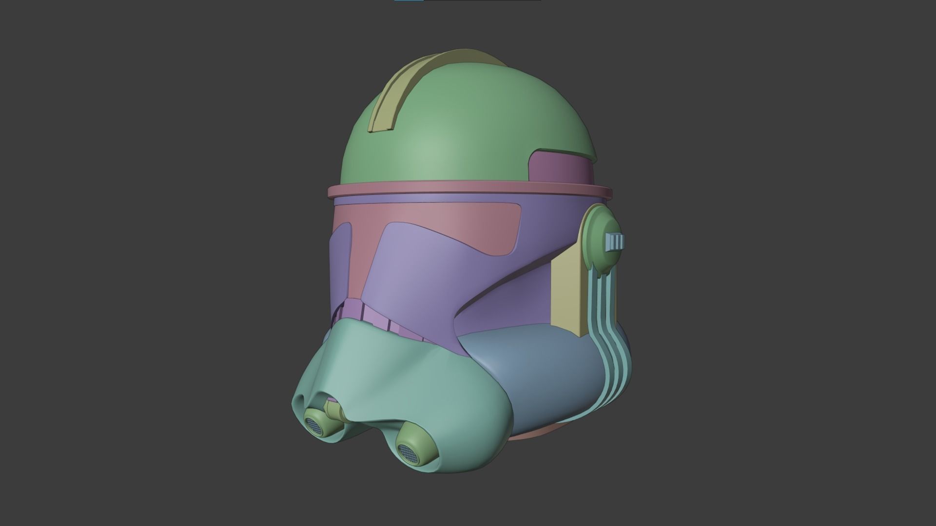 Star Wars Clone Trooper Helmet Low-poly 3D model_4