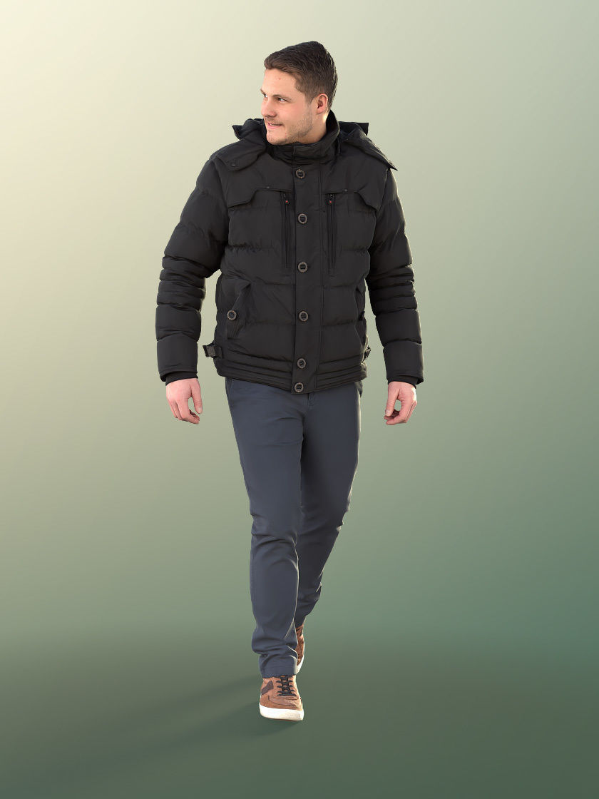 Liam 11109 - Casual Man In Winter Clothing Walking 3D model_3