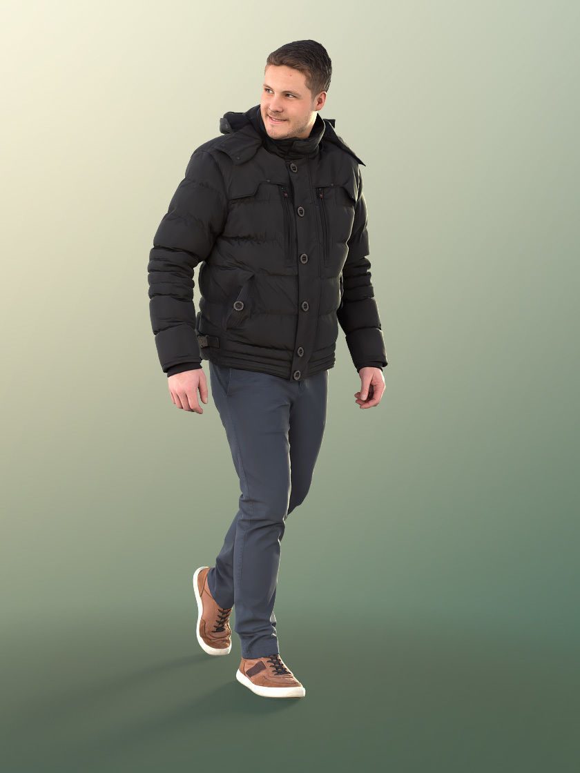 Liam 11109 - Casual Man In Winter Clothing Walking 3D model_2