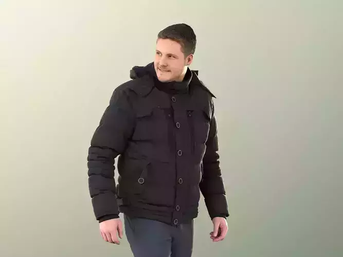 Liam 11109 - Casual Man In Winter Clothing Walking 3D model