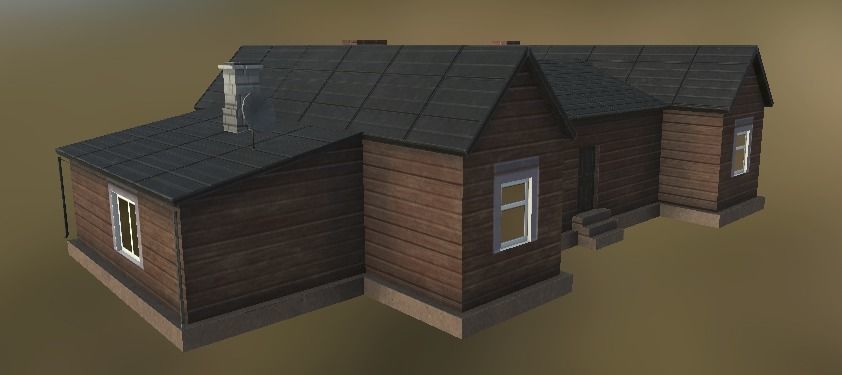 Low Poly game-ready european house Low-poly 3D model_2