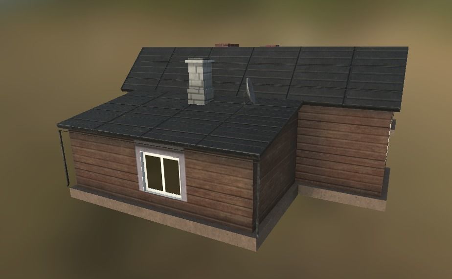 Low Poly game-ready european house Low-poly 3D model_3