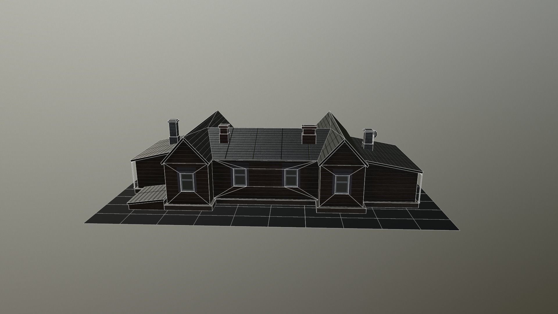 Low Poly game-ready european house Low-poly 3D model_5
