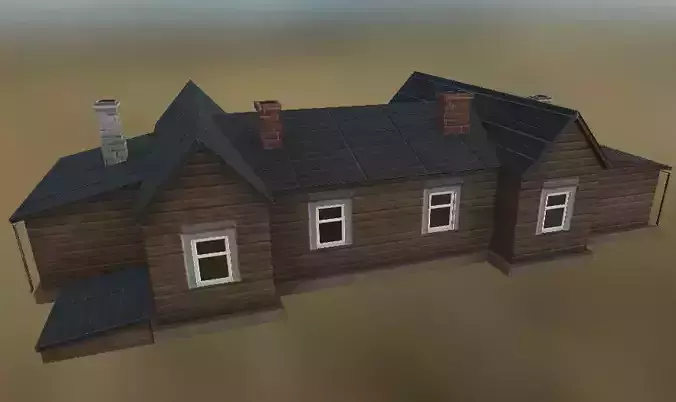 Low Poly game-ready european house