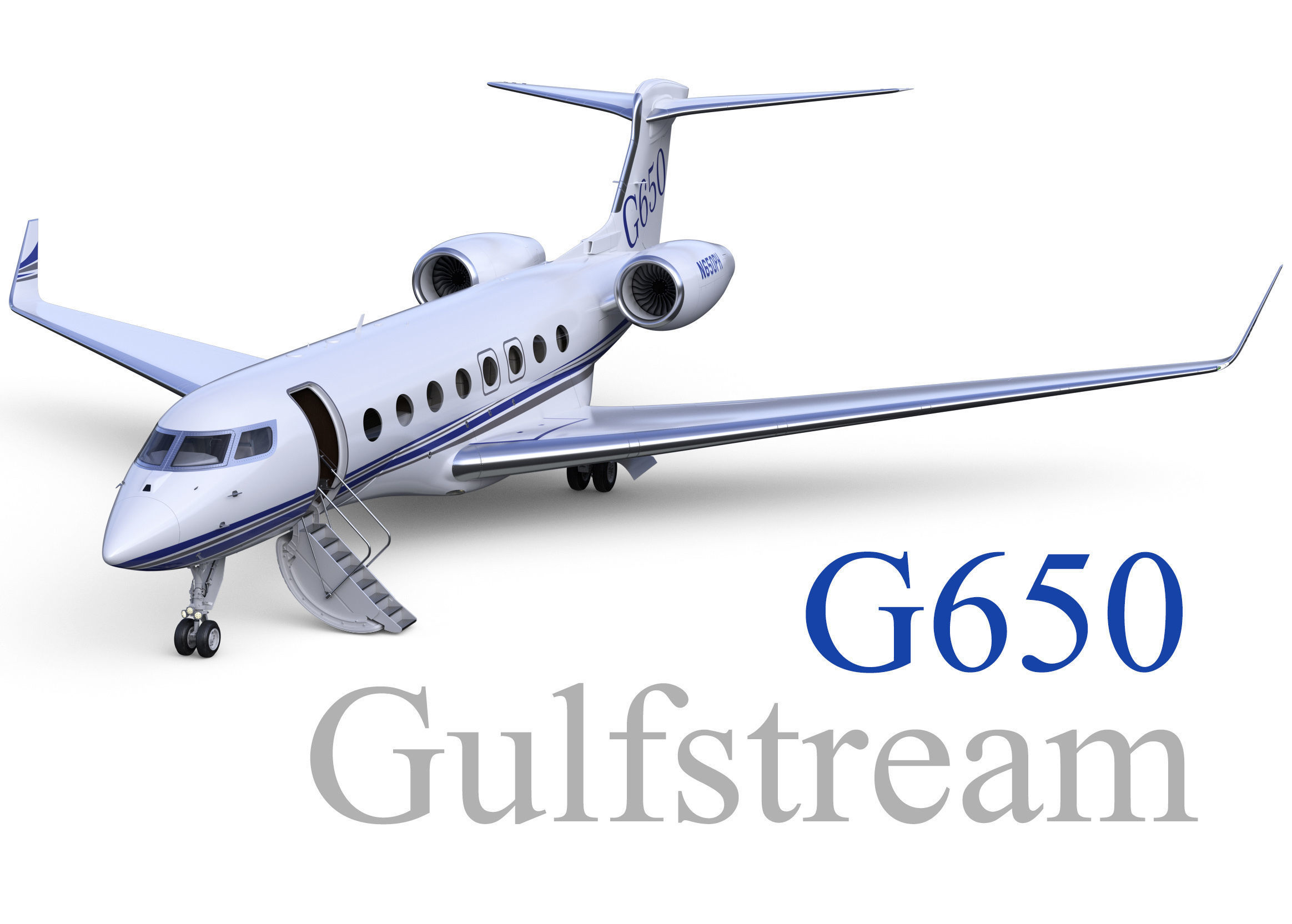Gulfstream G650 Business Jet 3D model_0