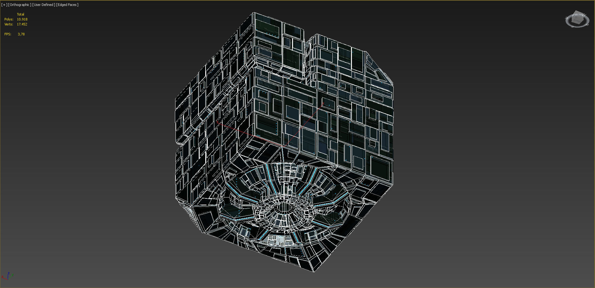Borg Cube Space Station Ship Box Lowpoly Low-poly 3D model_6