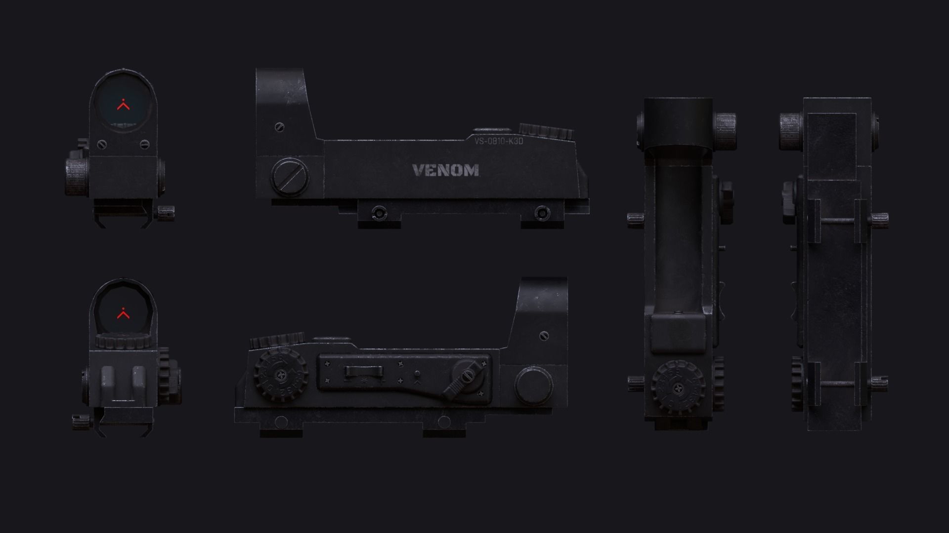 Venom Red Dot Sight Low-poly 3D model_1