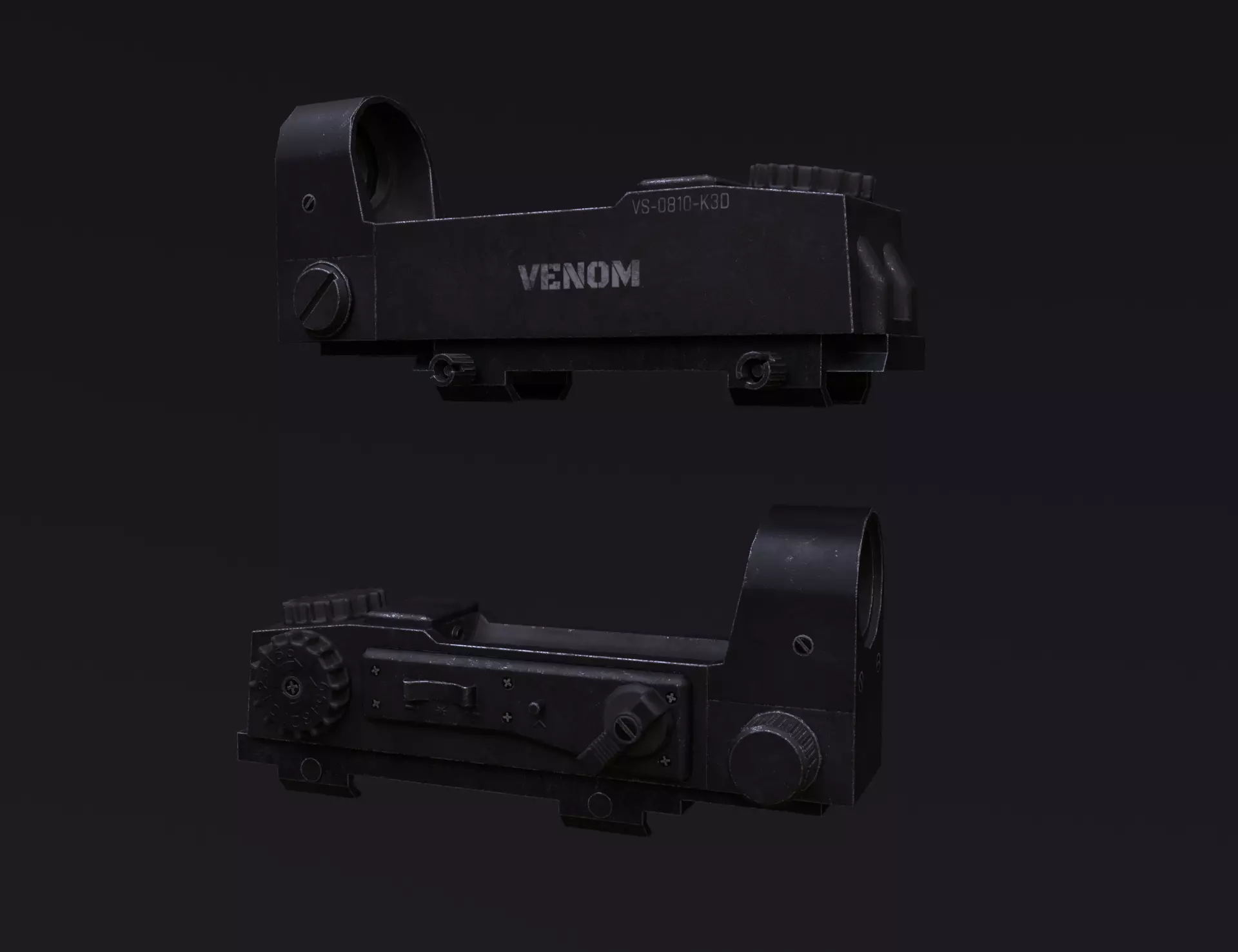 Venom Red Dot Sight Low-poly 3D model_0