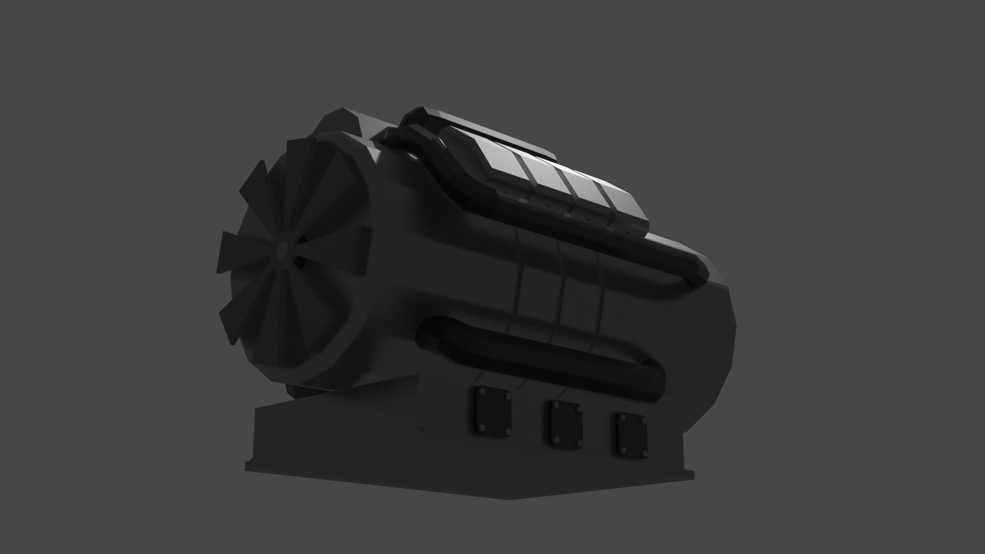 Low Poly Car Engine Low-poly 3D model_1