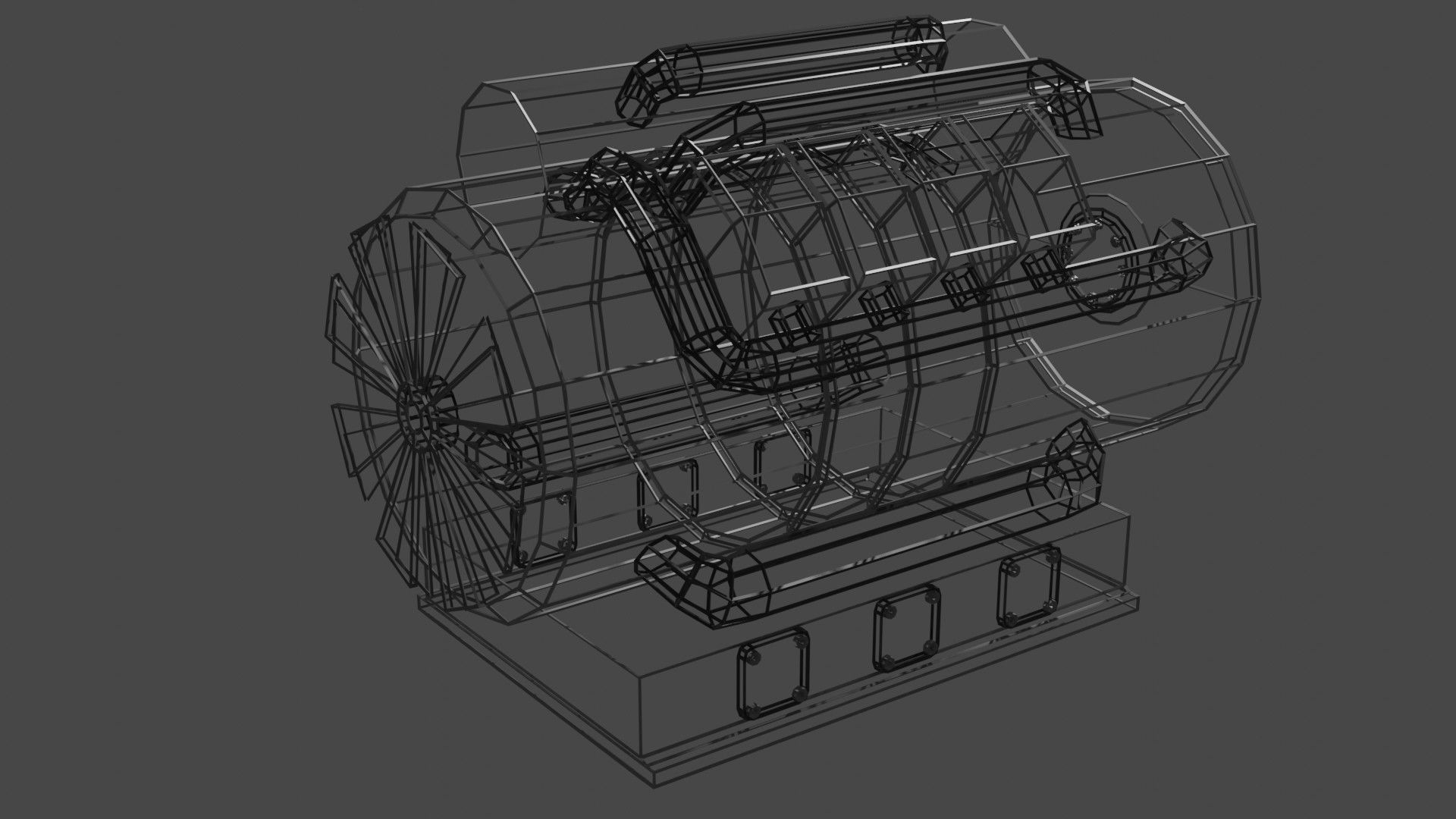 Low Poly Car Engine Low-poly 3D model_7