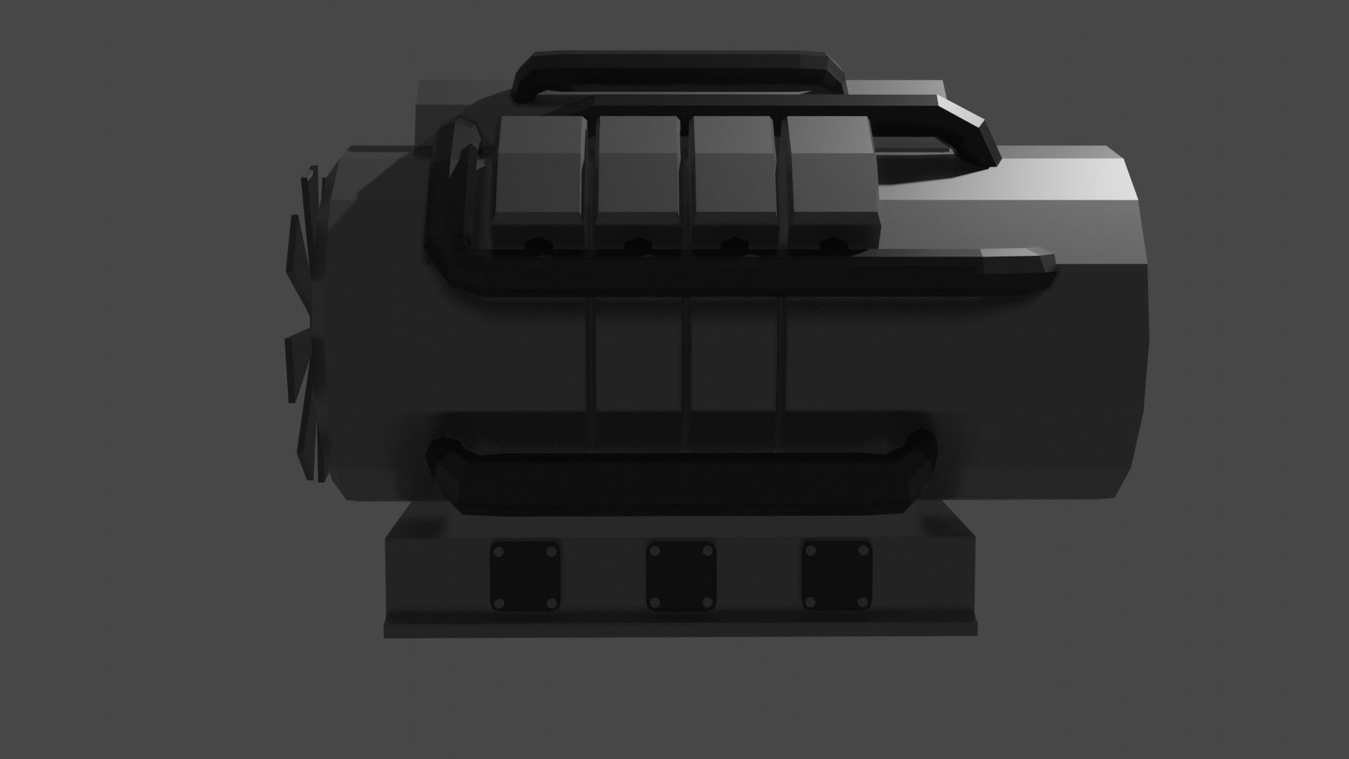 Low Poly Car Engine Low-poly 3D model_8